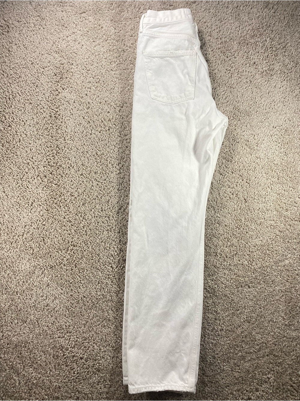 AGOLDE 90s Loose Fit 24 Enamel White Distressed Straight Leg Jeans Grunge Thrash - Picture 8 of 15